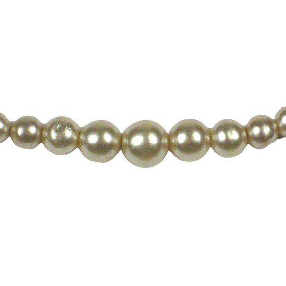 Imitation Pearl Necklace Choker 16 inch Strand Beaded Box Clasp Retro vintage - Picture 3 of 7